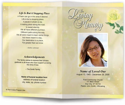 Petals Funeral Program Template - The Funeral Program Site