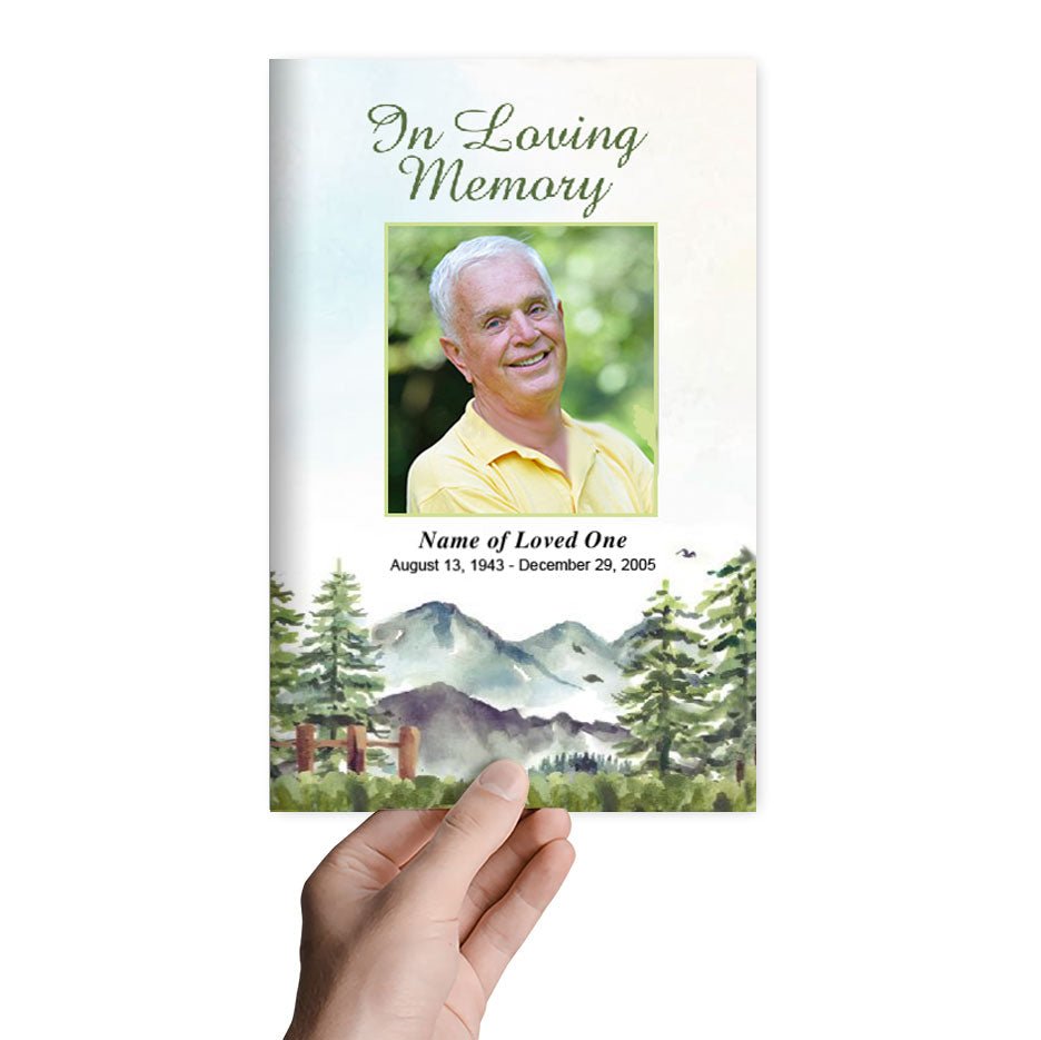 Pine Trees Funeral Program Template - The Funeral Program Site