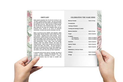 Pinecone Watercolor Funeral Program Template - The Funeral Program Site