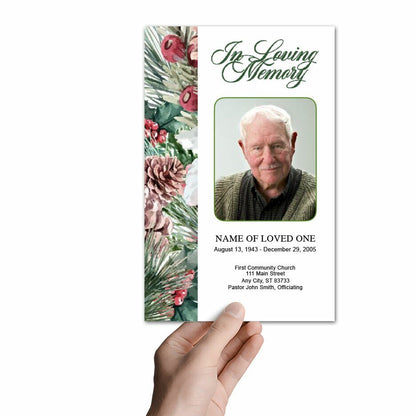 Pinecone Watercolor Funeral Program Template - The Funeral Program Site