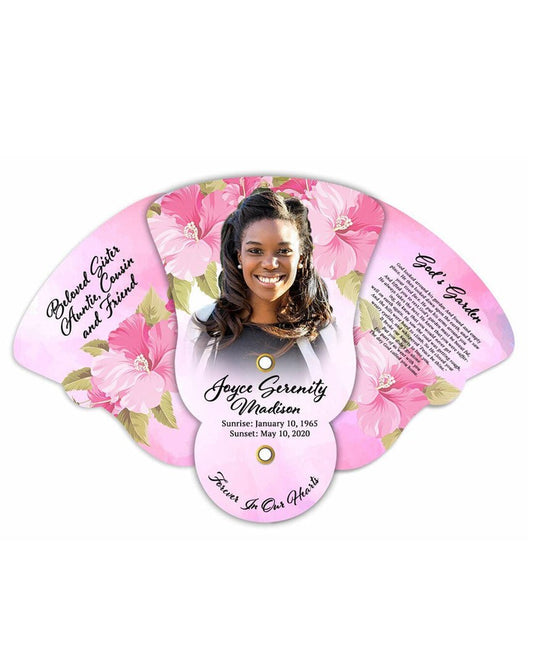 Pink Passion Memorial Custom Folding Hand Held Fan (Pack of 10) - Celebrate Prints