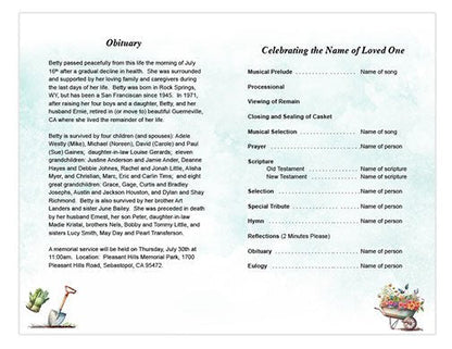 Planting Funeral Program Template - The Funeral Program Site