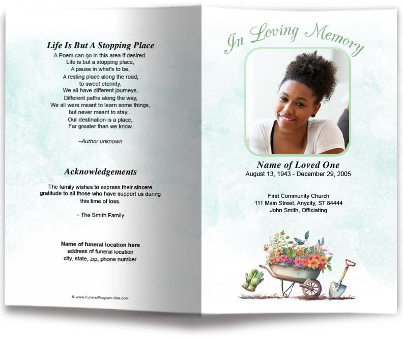Planting Funeral Program Template - The Funeral Program Site
