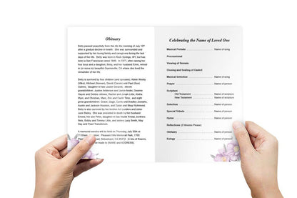 Plum Watercolor Funeral Program Template - The Funeral Program Site