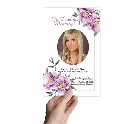 Plum Watercolor Funeral Program Template - The Funeral Program Site