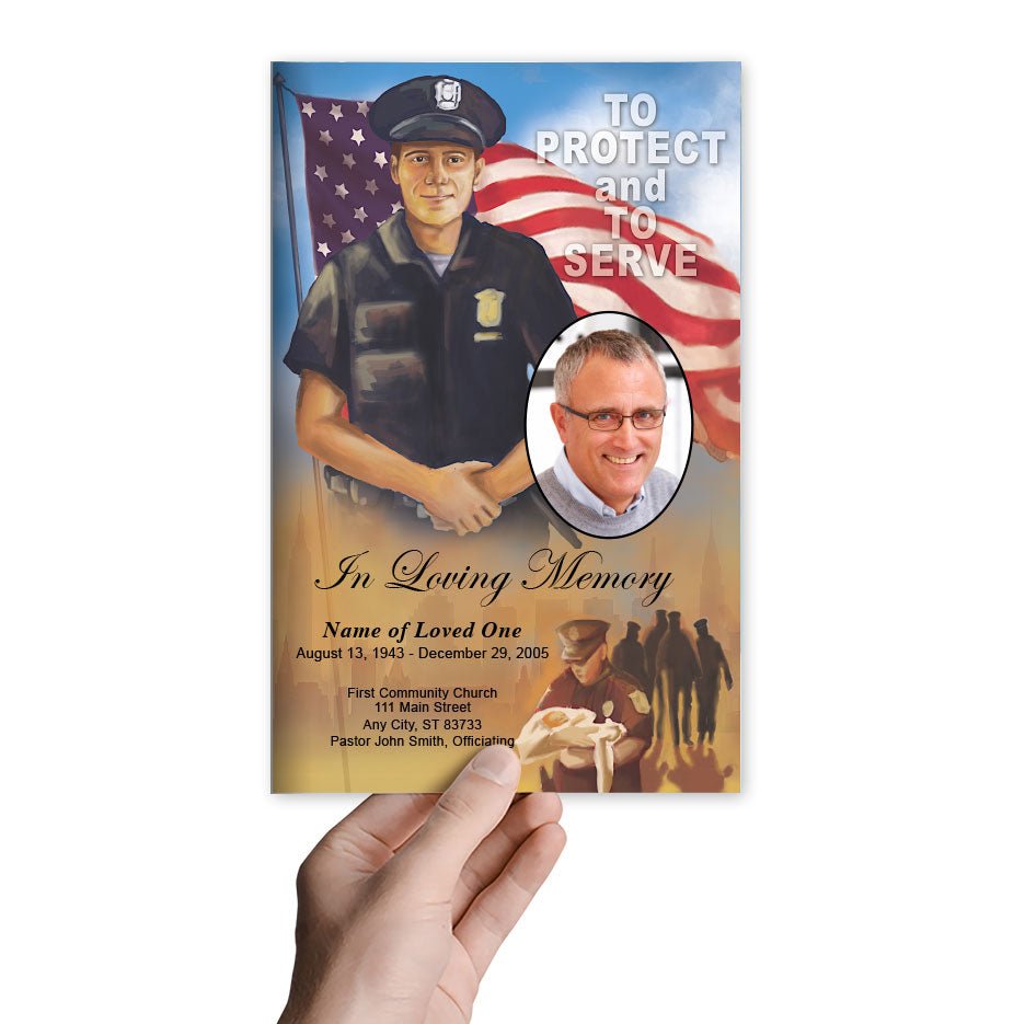 Policeman Funeral Program Template - The Funeral Program Site