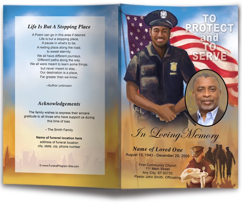 Policeman Funeral Program Template - The Funeral Program Site