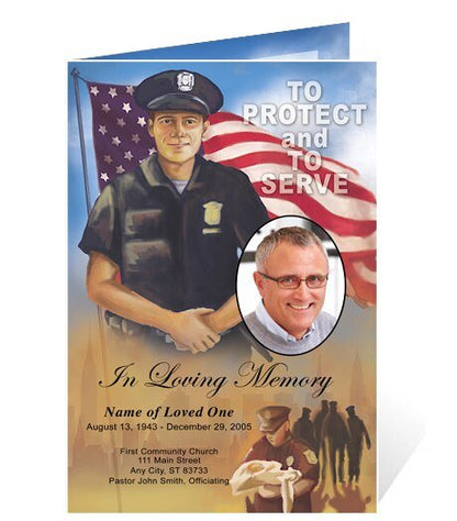Policeman Funeral Program Template - The Funeral Program Site