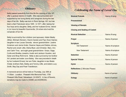 Poncho Funeral Program Template - The Funeral Program Site