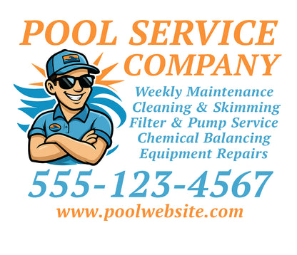 Stock Pool Serviceman Car Decal – Peel & Stick Vehicle Car Sign