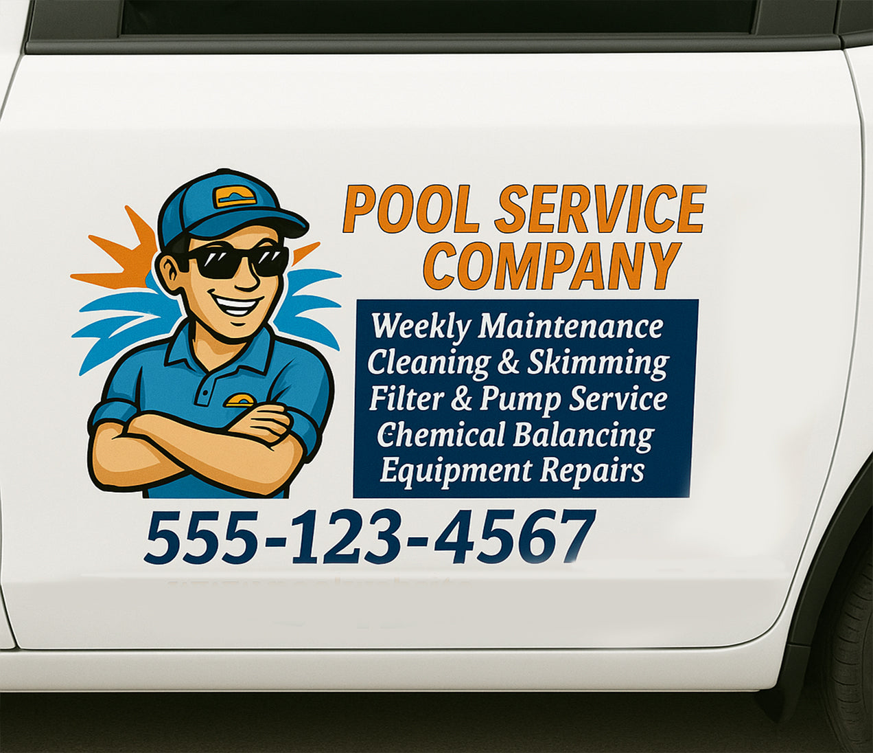 Stock Pool Serviceman Car Decal – Peel & Stick Vehicle Car Sign