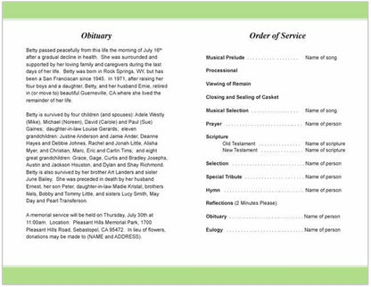 Praises Funeral Program Template - The Funeral Program Site