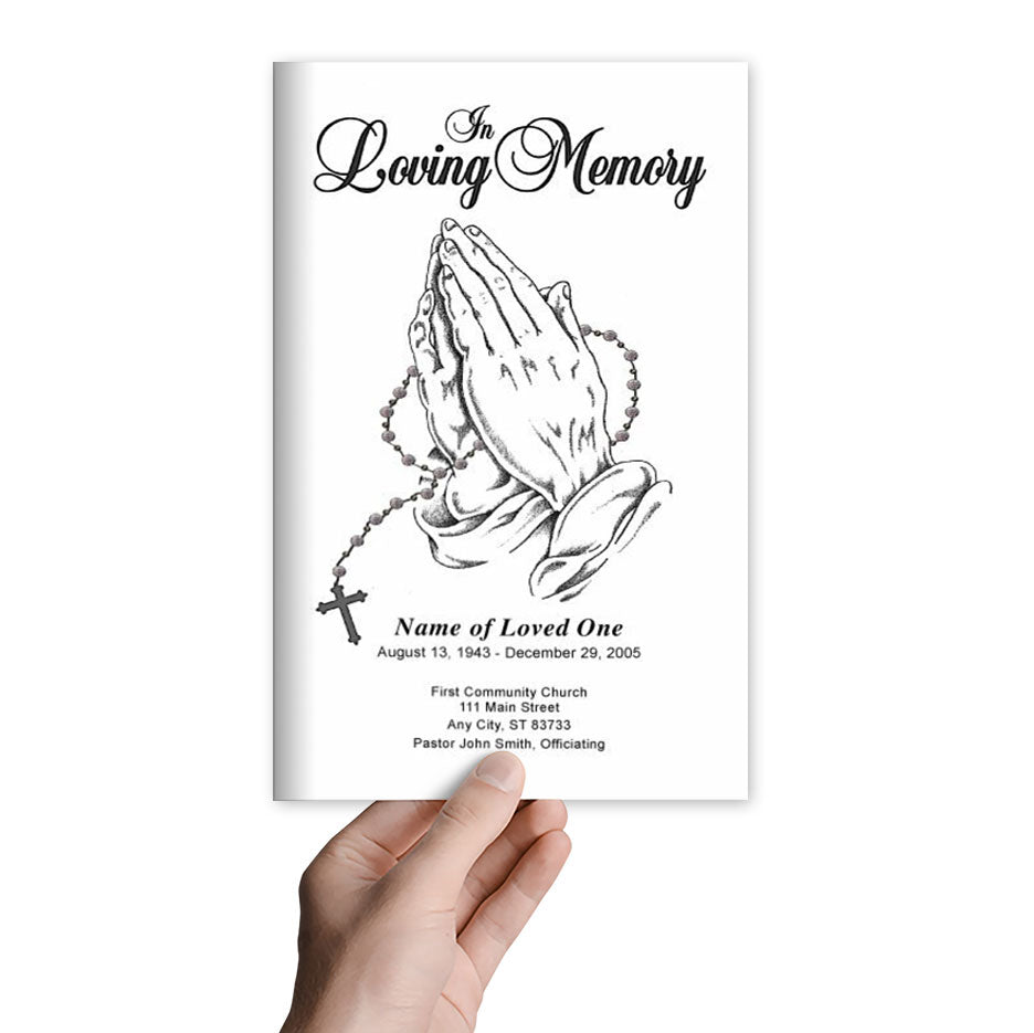 Praying Hands Funeral Program Template - The Funeral Program Site