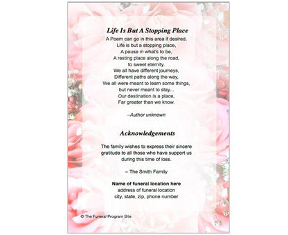 Precious Funeral Program Template - The Funeral Program Site