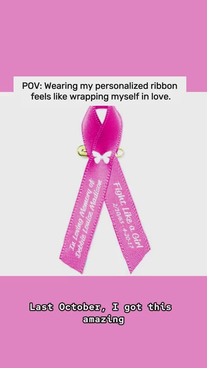 Breast Cancer Ribbon Personalize (Pink) Pack of 10