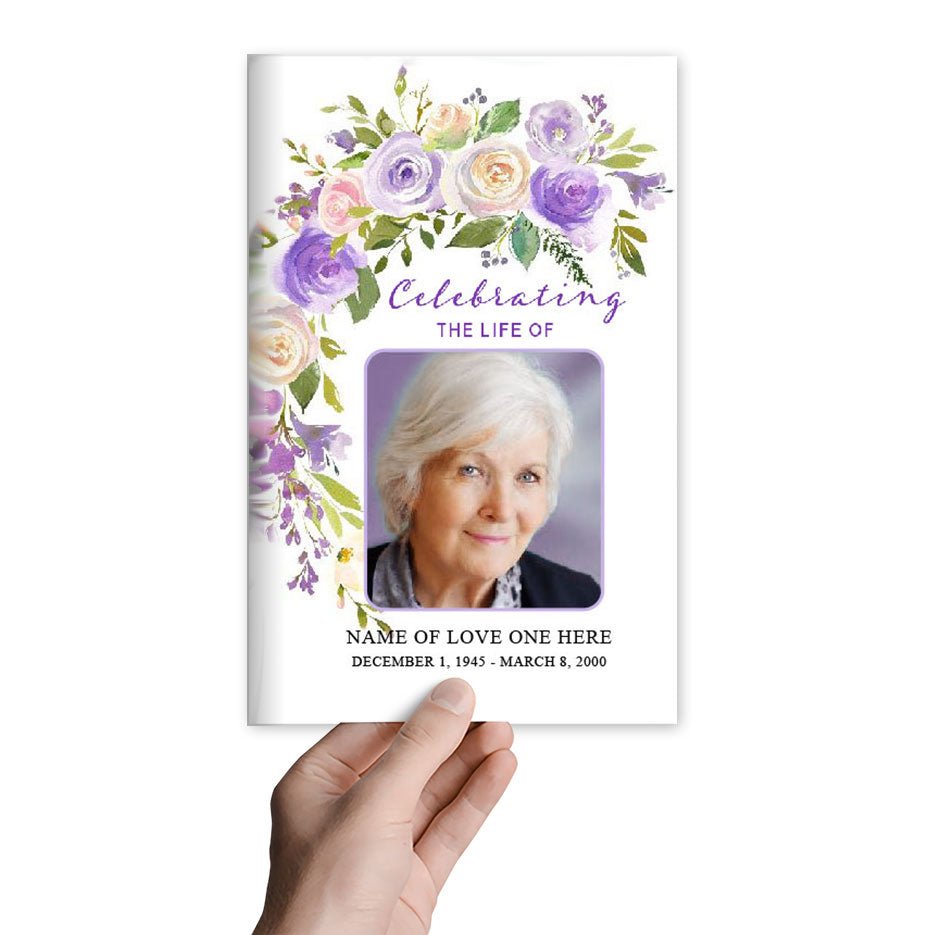 Primrose Watercolor Funeral Program Template - The Funeral Program Site
