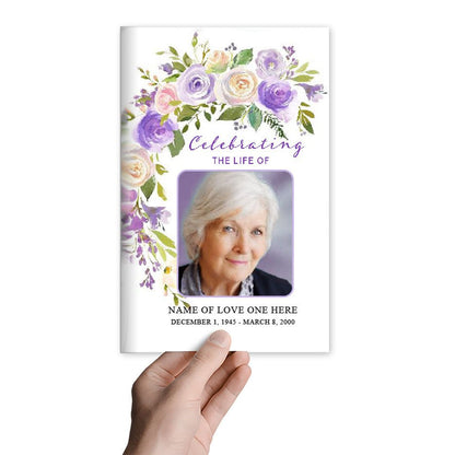 Primrose Watercolor Funeral Program Template - The Funeral Program Site