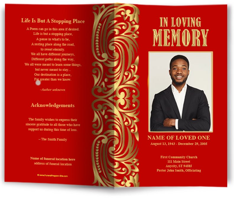 Prosper Funeral Program Template - The Funeral Program Site