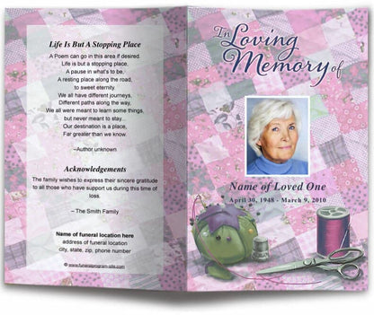 Quilt Funeral Program Template - The Funeral Program Site