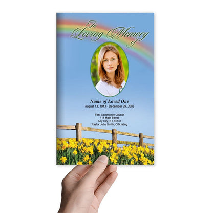 Rainbow Funeral Program Template - The Funeral Program Site