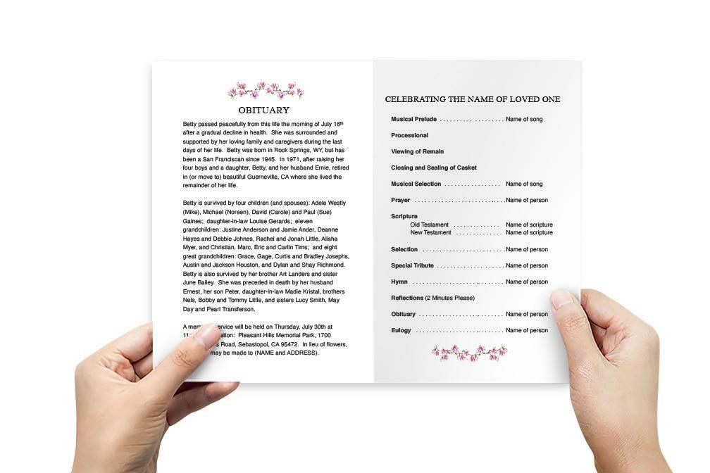 Red Cardinal Funeral Program Template - The Funeral Program Site