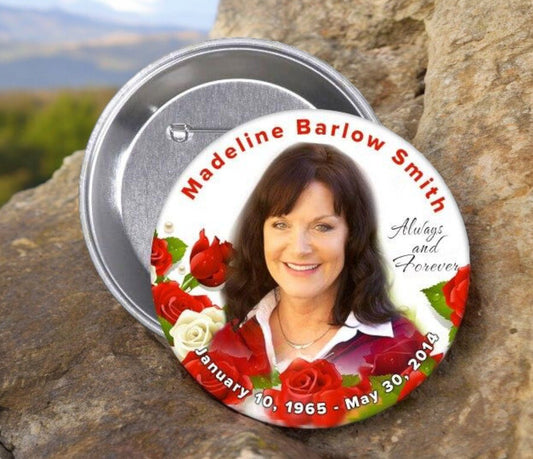 Red Diva Memorial Button Pin (Pack of 10) - Celebrate Prints