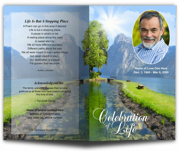 Reflection Funeral Program Template - Celebrate Prints