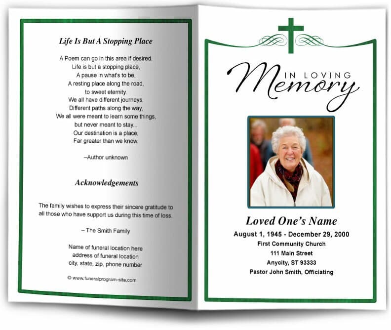Remembrance Funeral Program Template - The Funeral Program Site