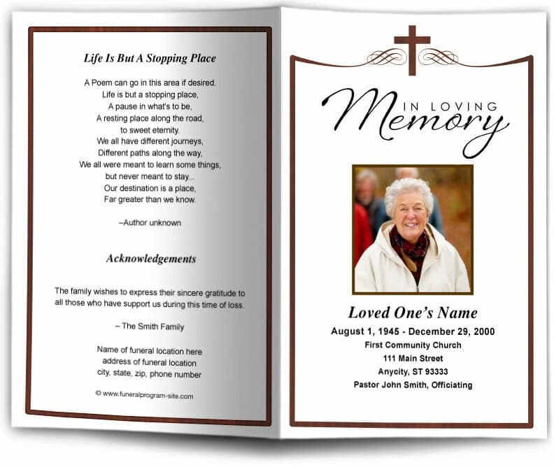 Remembrance Funeral Program Template - The Funeral Program Site