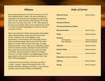 Renewal Funeral Program Template - The Funeral Program Site