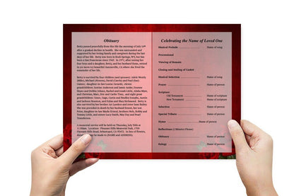Rose Bible Funeral Program Template - The Funeral Program Site