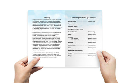 Sailing Watercolor Funeral Program Template - The Funeral Program Site