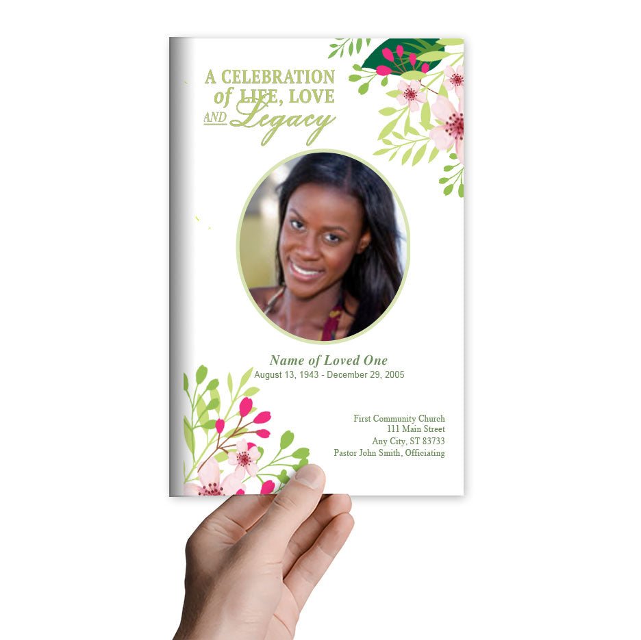 Samantha Watercolor Funeral Program Template - The Funeral Program Site