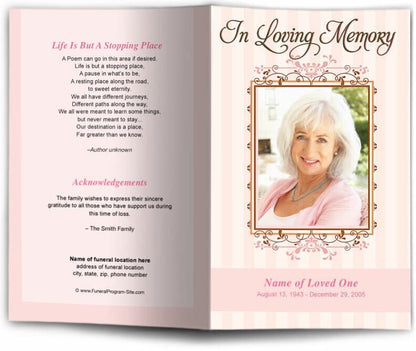 Seraphina Funeral Program Template - The Funeral Program Site