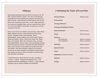 Simplier Funeral Program Template - The Funeral Program Site