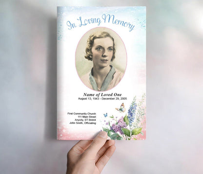 Splash Funeral Program Template - The Funeral Program Site