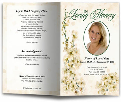 Spring Funeral Program Template - The Funeral Program Site