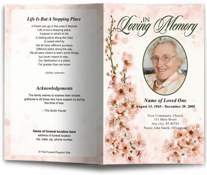 Spring Funeral Program Template - The Funeral Program Site