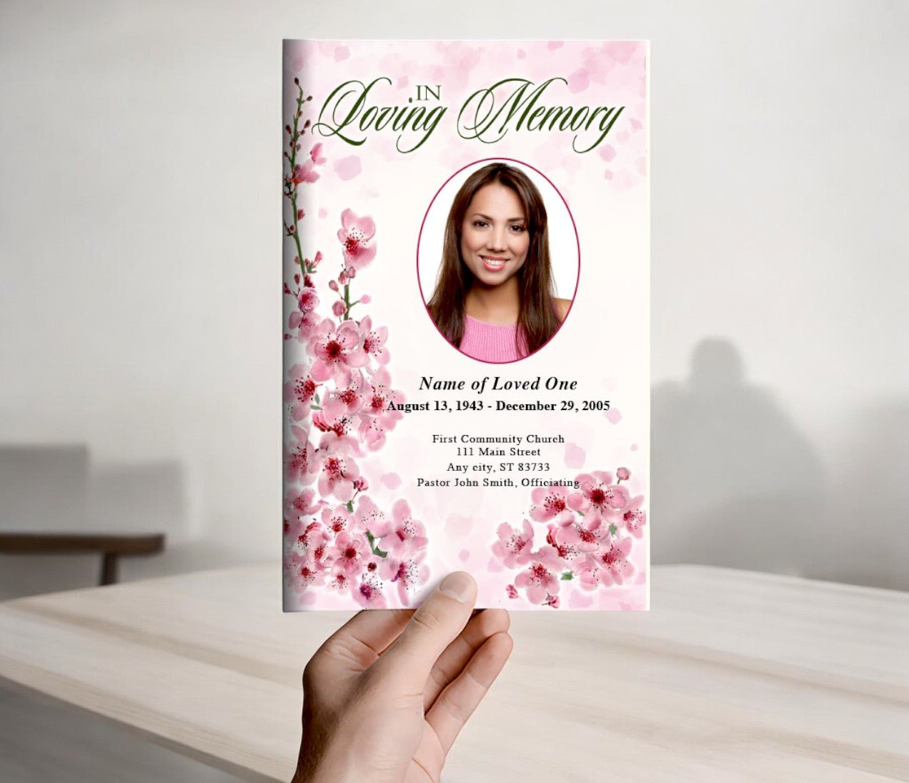 Spring Funeral Program Template - Celebrate Prints