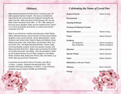 Spring Funeral Program Template - The Funeral Program Site
