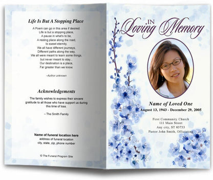 Spring Funeral Program Template - The Funeral Program Site