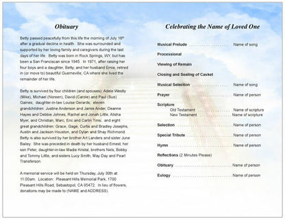 Stairway Funeral Program Template - The Funeral Program Site