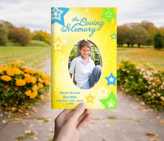 Starry Funeral Program Template - The Funeral Program Site