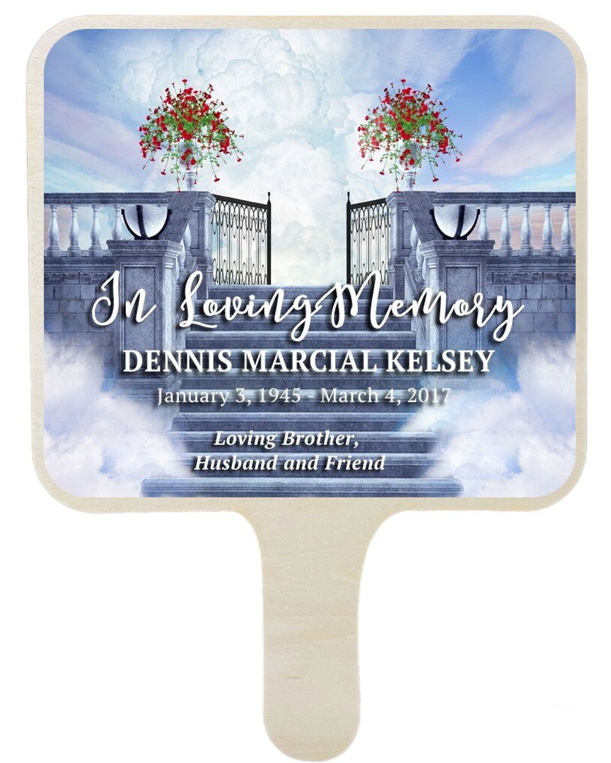 Terrace All-In-One Memorial Hand Fan (Pack of 10) - Celebrate Prints