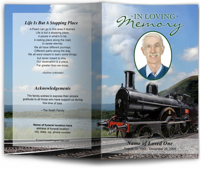 Train Funeral Program Template - The Funeral Program Site