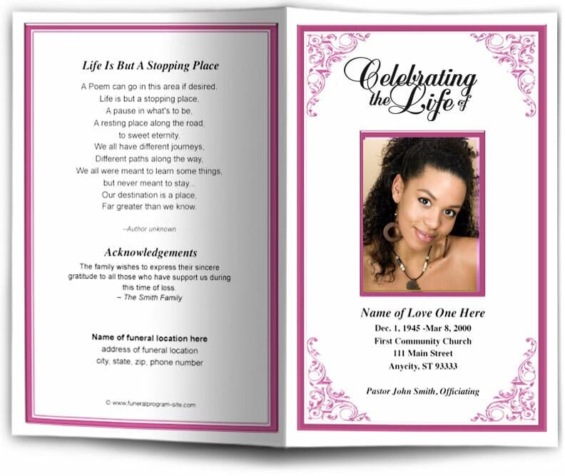 Tribute Funeral Program Template - The Funeral Program Site