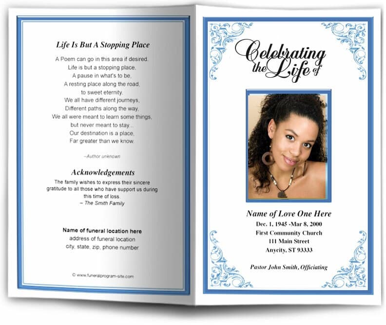 Tribute Funeral Program Template - The Funeral Program Site