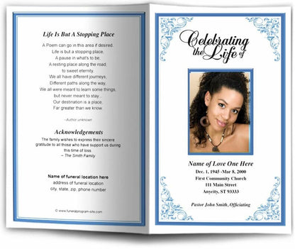 Tribute Funeral Program Template - The Funeral Program Site