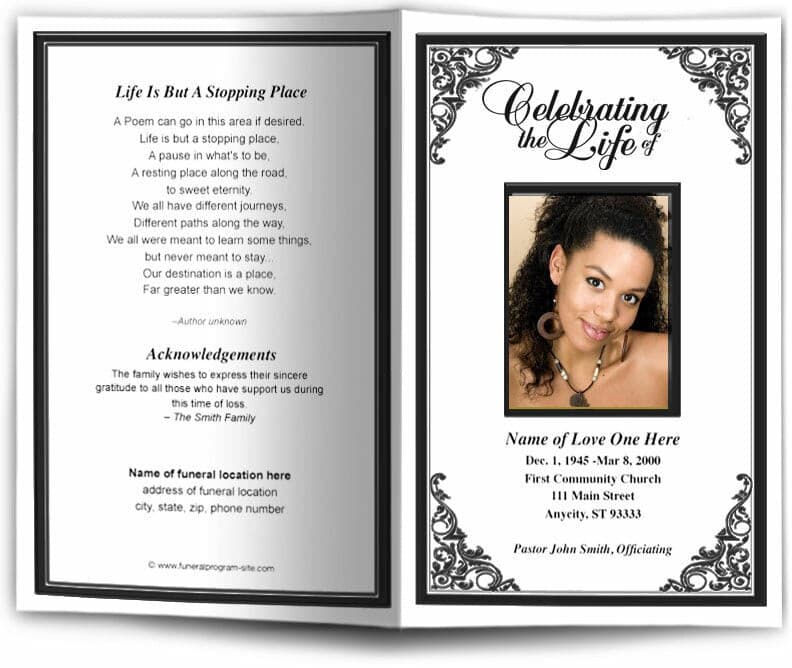 Tribute Funeral Program Template - The Funeral Program Site