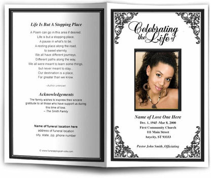 Tribute Funeral Program Template - The Funeral Program Site